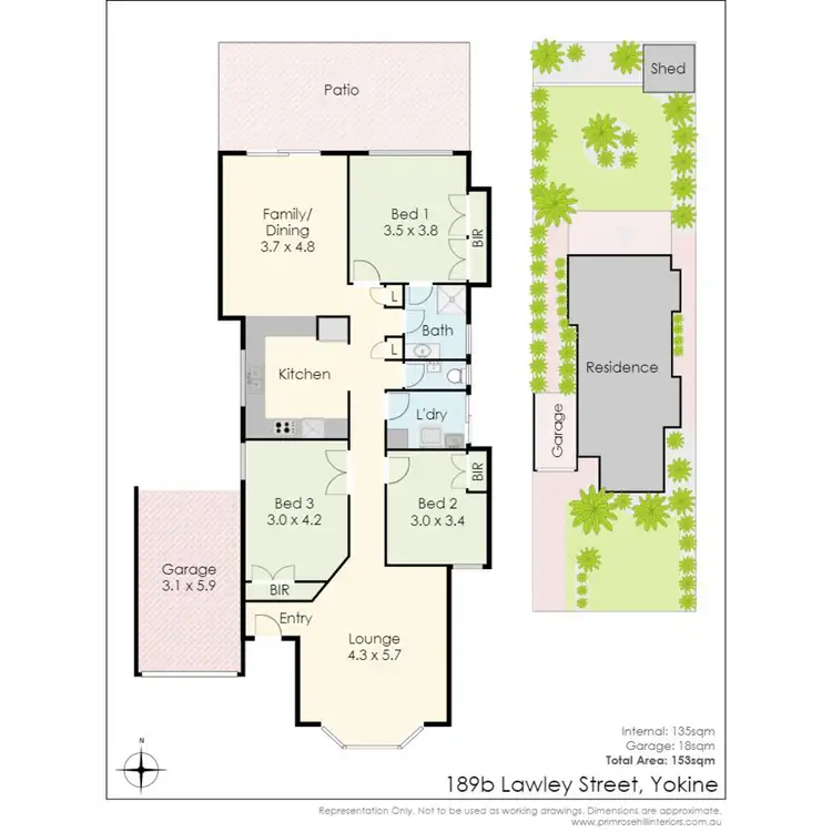 Floorplan of Homely semi-detached listing, 189b Lawley Street, Yokine WA 6060