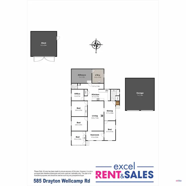 Floorplan of Homely house listing, 585 Drayton Wellcamp Road, Wellcamp QLD 4350