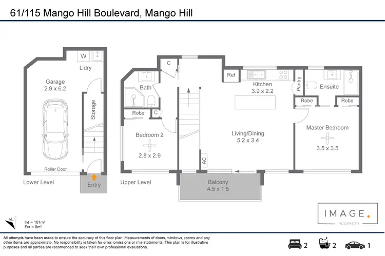 Floorplan of Homely townhouse listing, 61/115 Mango Hill Boulevard, Mango Hill QLD 4509