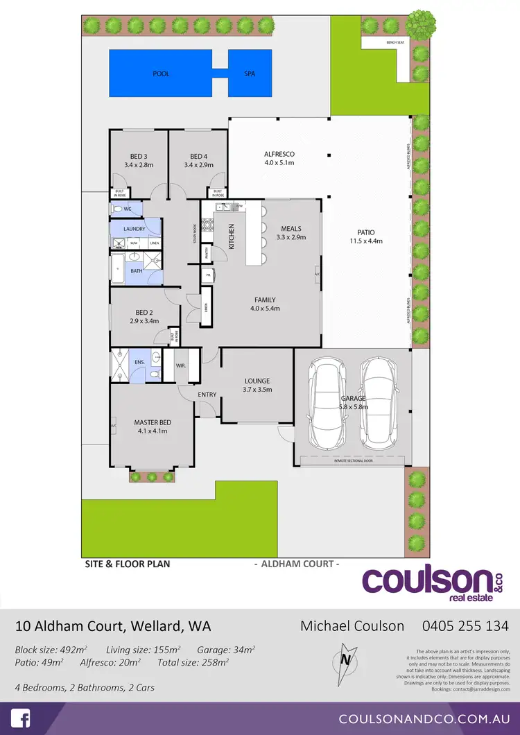 Floorplan of Homely house listing, 10 Aldham Court, Wellard WA 6170
