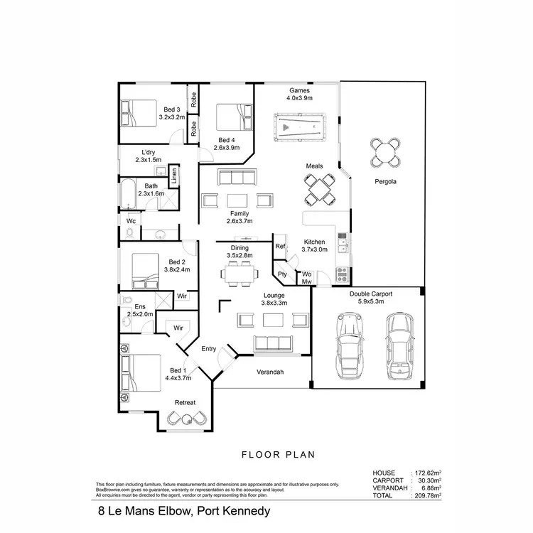 Floorplan of Homely house listing, 8 Le Mans Elbow, Port Kennedy WA 6172