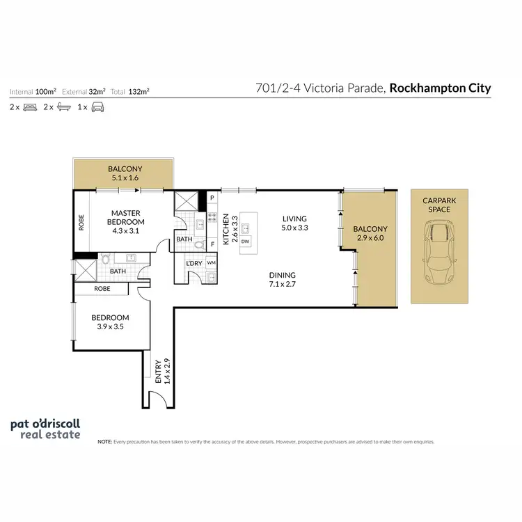 Floorplan of Homely apartment listing, 701/2 Victoria Parade, Rockhampton City QLD 4700