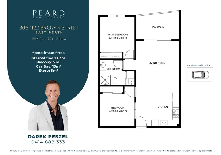 Floorplan of Homely apartment listing, 306/122 Brown Street, East Perth WA 6004