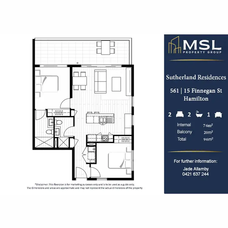 Floorplan of Homely apartment listing, 561/15 Finnegan Street, Hamilton QLD 4007