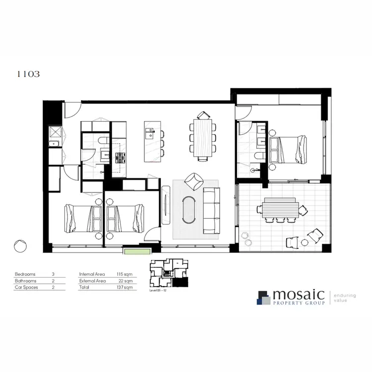 Floorplan of Homely apartment listing, 1103/28 Lissner Street, Toowong QLD 4066