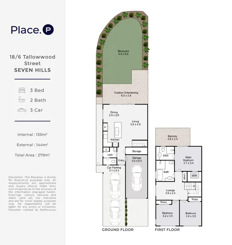 Floorplan of Homely townhouse listing, 18/6 Tallowwood Street, Seven Hills QLD 4170