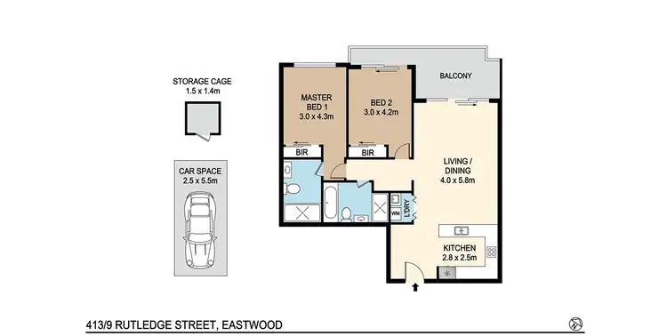 Floorplan of Homely apartment listing, 413/9 Rutledge Street, Eastwood NSW 2122