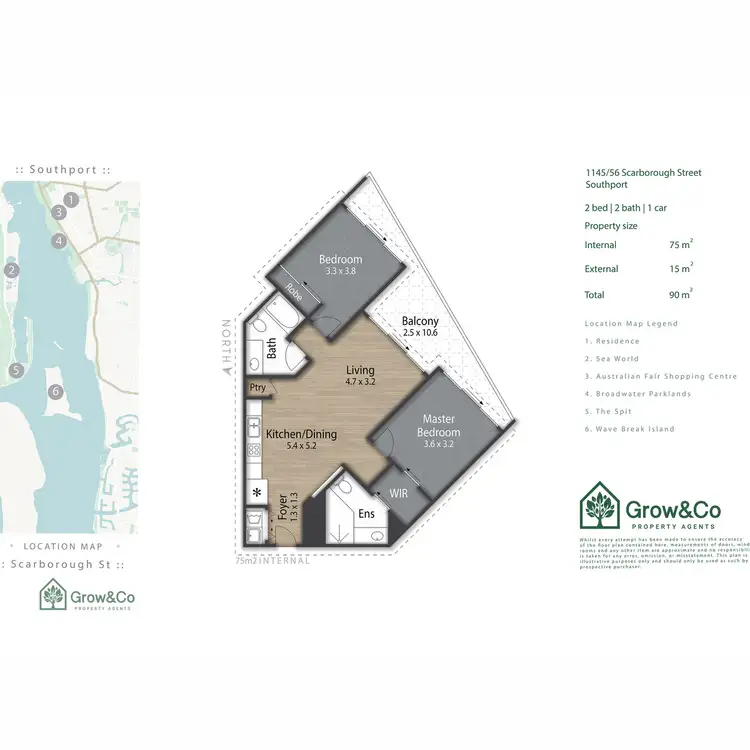 Floorplan of Homely apartment listing, 1145/56 Scarborough Street, Southport QLD 4215