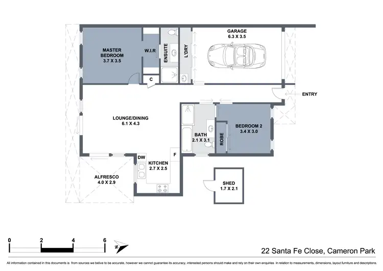 Floorplan of Homely semi-detached listing, 22 Santa Fe Close, Cameron Park NSW 2285
