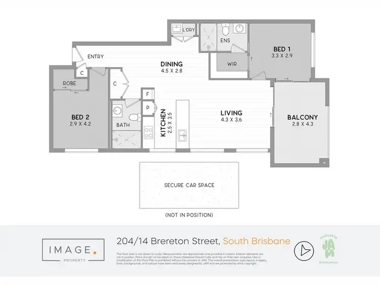 Floorplan of Homely apartment listing, 204/14 Brereton Street, South Brisbane QLD 4101