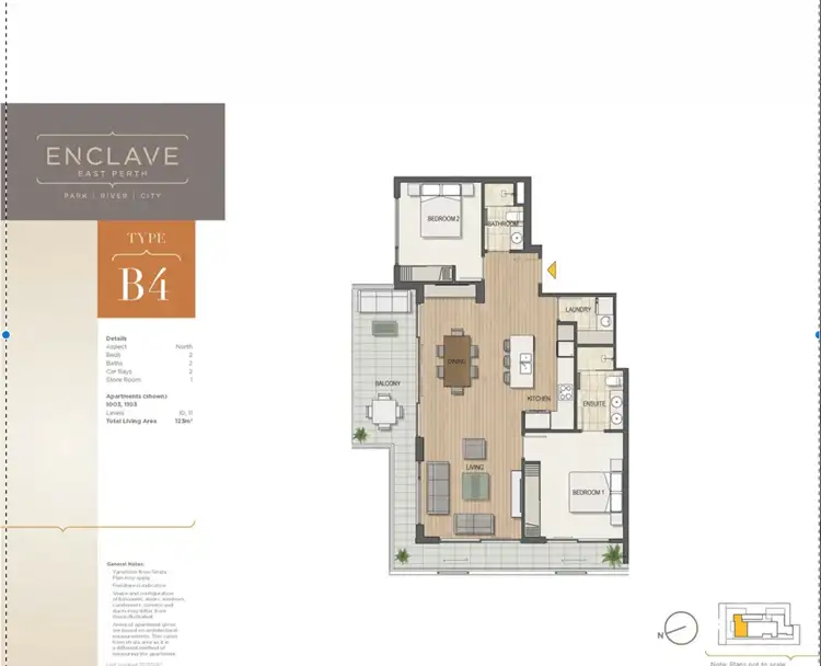 Floorplan of Homely apartment listing, 1103/35 Bronte Street, East Perth WA 6004