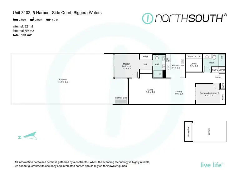 Floorplan of Homely apartment listing, 3102/5 Harbour Side Court, Biggera Waters QLD 4216