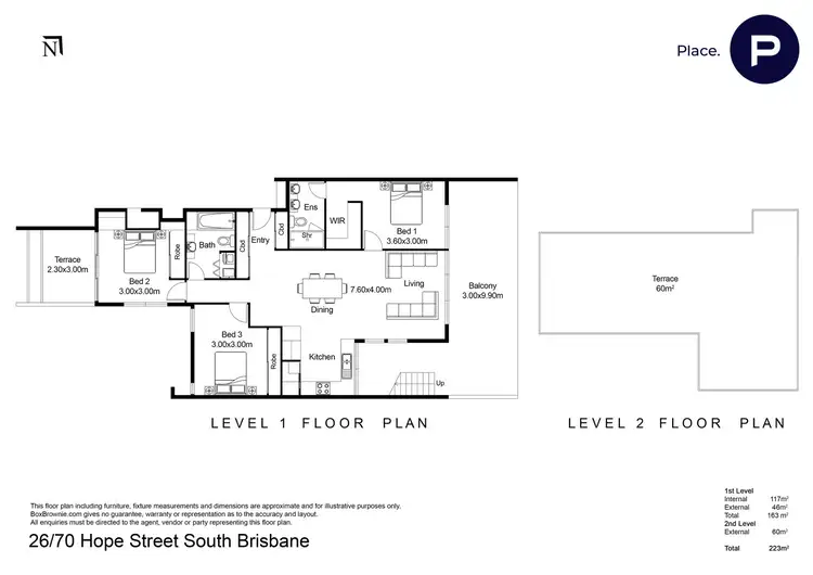 Floorplan of Homely apartment listing, 26/70 Hope Street, South Brisbane QLD 4101