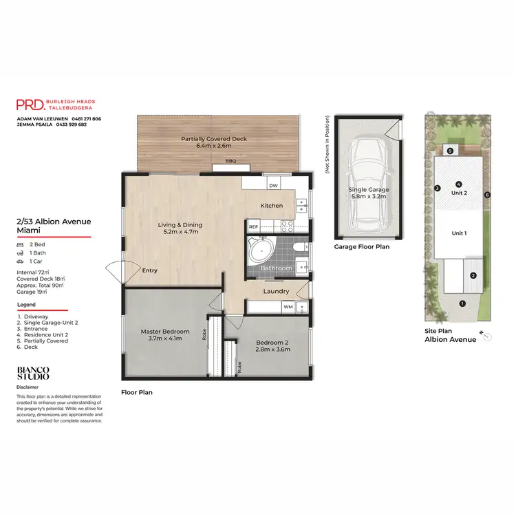 Floorplan of Homely unit listing, 2/53 Albion Avenue, Miami QLD 4220