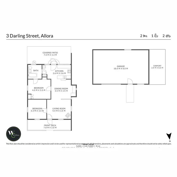 Floorplan of Homely house listing, 3 Darling Street, Allora QLD 4362
