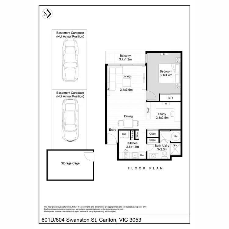 Floorplan of Homely apartment listing, 601D/604 Swanston Street, Carlton VIC 3053