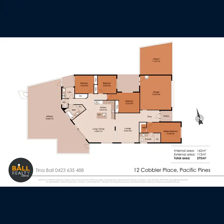 Floorplan of Homely house listing, 12 Cobbler Place, Pacific Pines QLD 4211