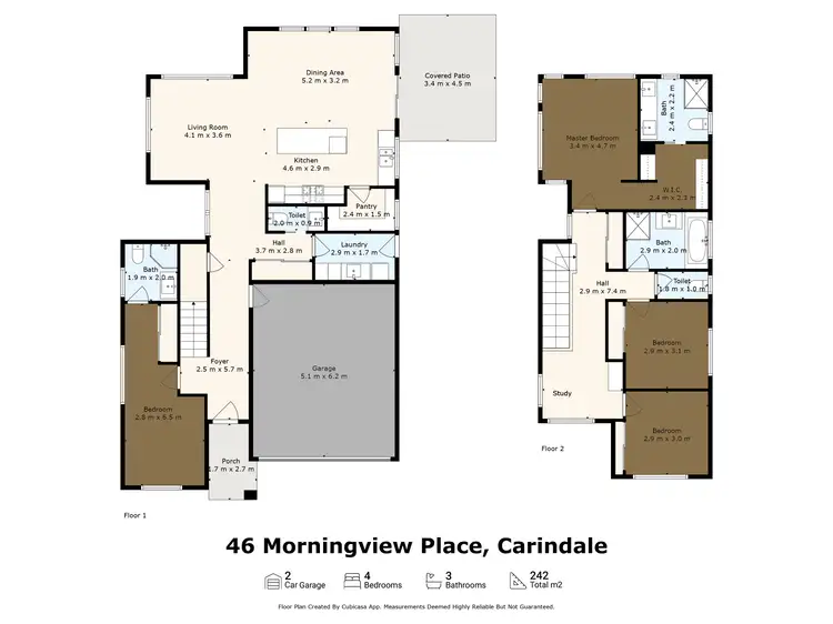 Floorplan of Homely house listing, 46 Morningview Place, Carindale QLD 4152