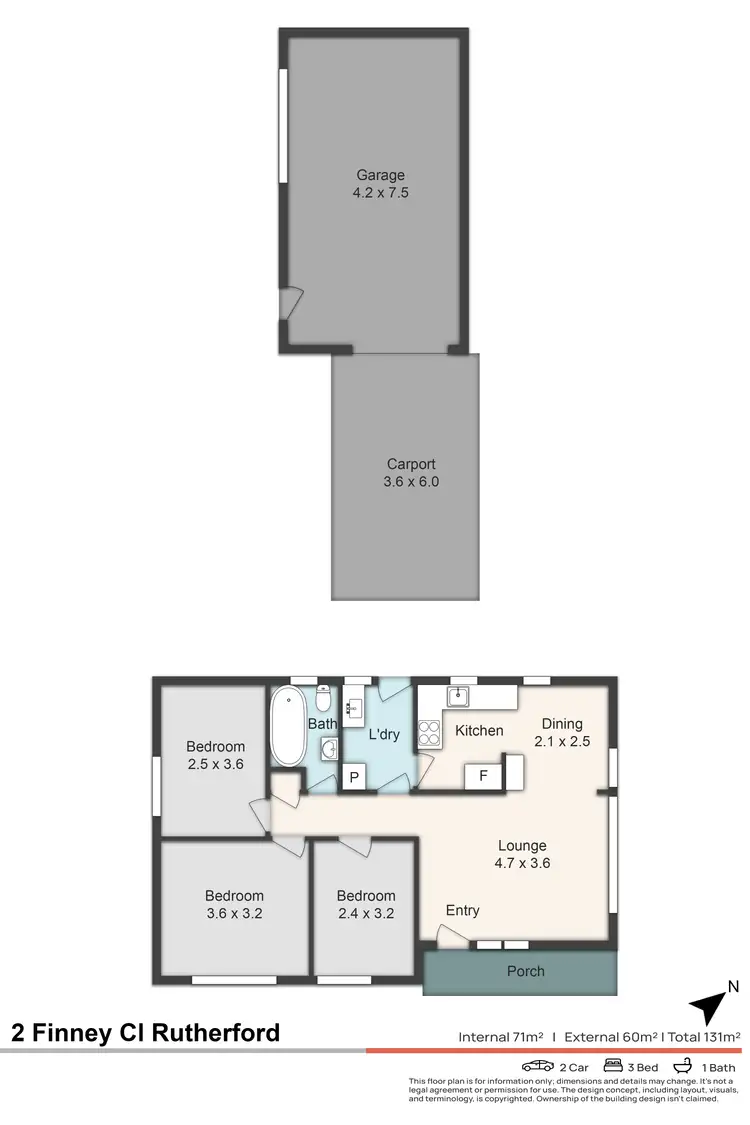 Floorplan of Homely house listing, 2 Finney Close, Rutherford NSW 2320