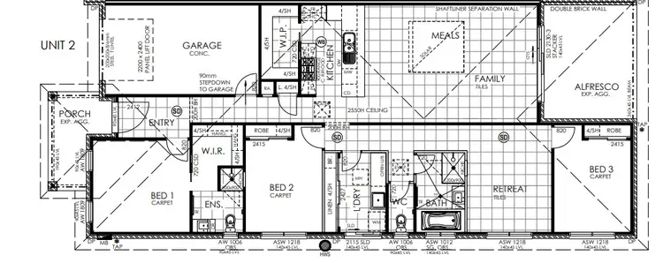 Floorplan of Homely unit listing, 2/74 Westacott Crescent, Baranduda VIC 3691