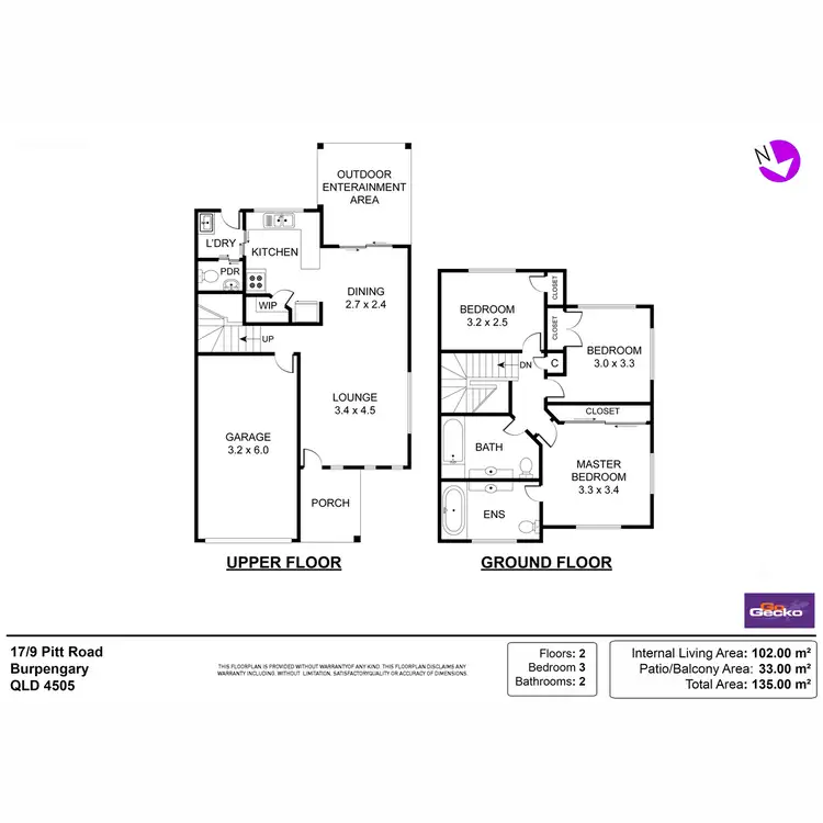Floorplan of Homely townhouse listing, 17/9 Pitt Road, Burpengary QLD 4505