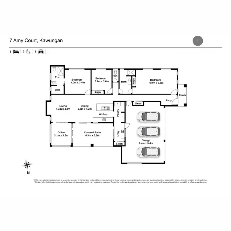 Floorplan of Homely house listing, 7 Amy Court, Kawungan QLD 4655