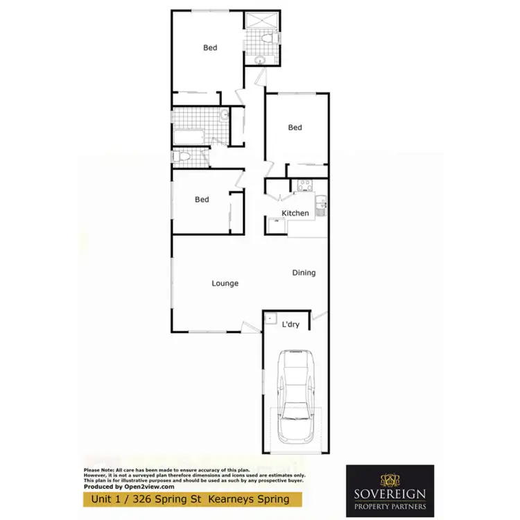 Floorplan of Homely unit listing, 2/326 Spring Street, Kearneys Spring QLD 4350