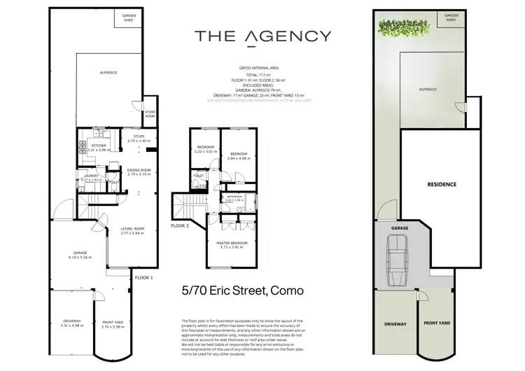 Floorplan of Homely townhouse listing, 5/70 Eric Street, Como WA 6152