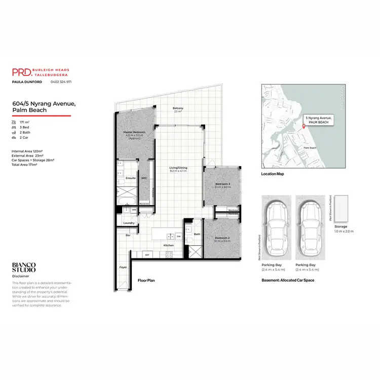 Floorplan of Homely unit listing, 604/5 Nyrang Avenue, Palm Beach QLD 4221