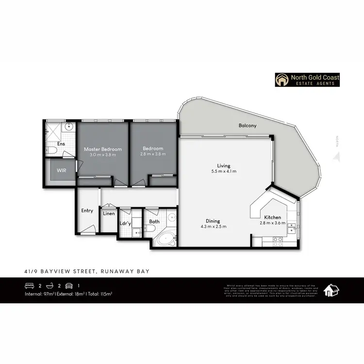 Floorplan of Homely apartment listing, 41/9 Bayview Street, Runaway Bay QLD 4216