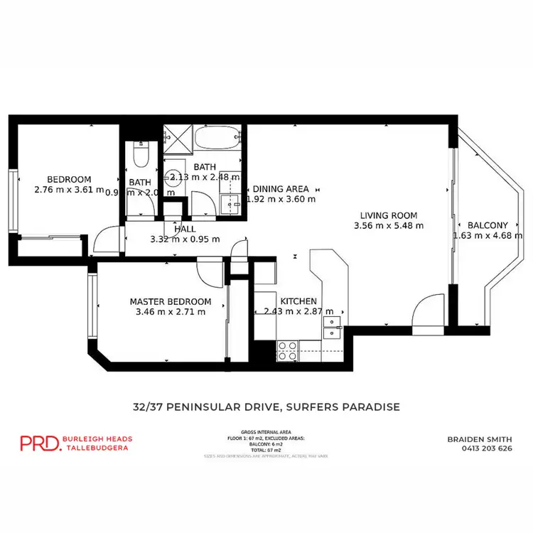 Floorplan of Homely apartment listing, 32/37 Peninsula Drive, Surfers Paradise QLD 4217
