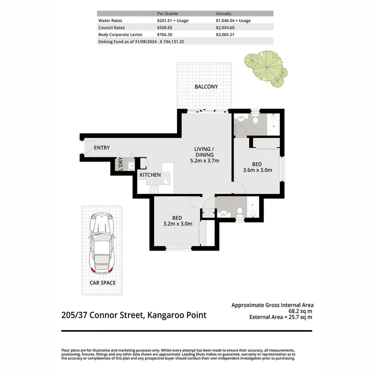 Floorplan of Homely apartment listing, 205/37 Connor Street, Kangaroo Point QLD 4169