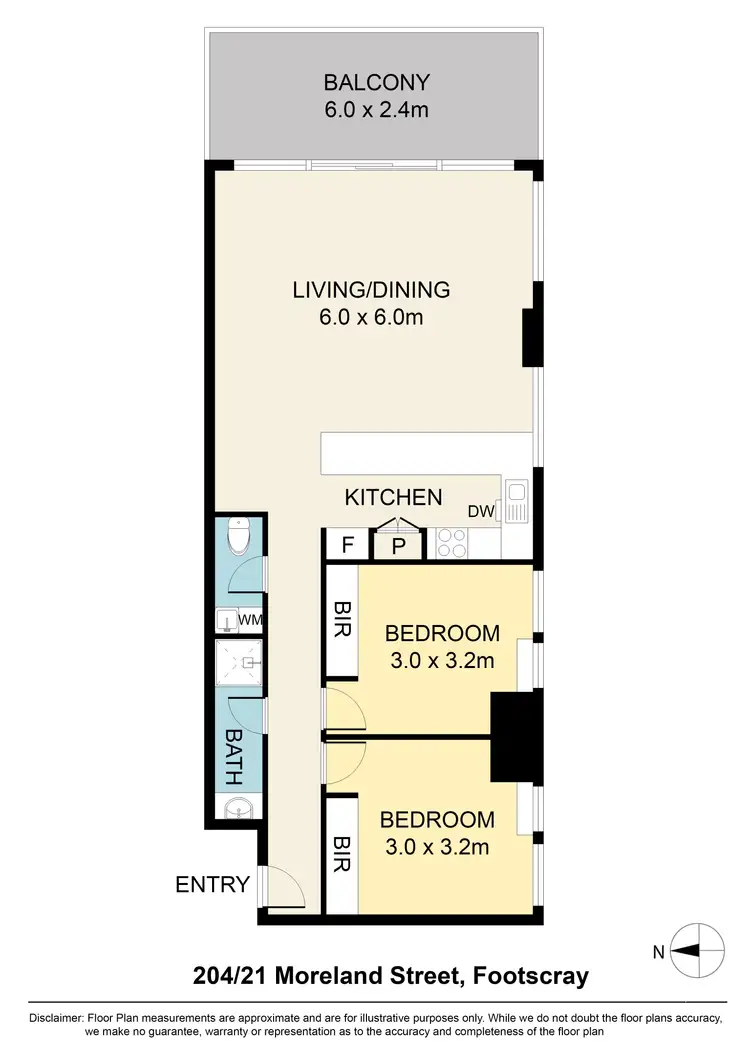 Floorplan of Homely apartment listing, 204/21 Moreland Street, Footscray VIC 3011