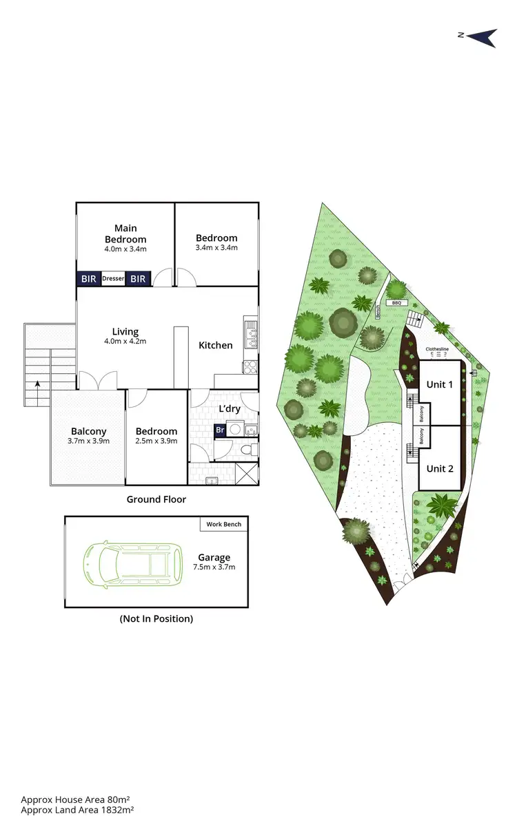 Floorplan of Homely unit listing, 1/12 Christopher Crt, Rye VIC 3941