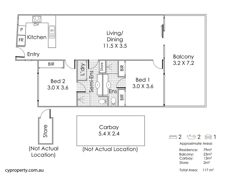 Floorplan of Homely apartment listing, 25/9 Linkage Avenue, Cockburn Central WA 6164