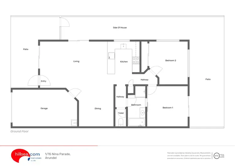 Floorplan of Homely semi-detached listing, 1/15 Nina Parade, Arundel QLD 4214
