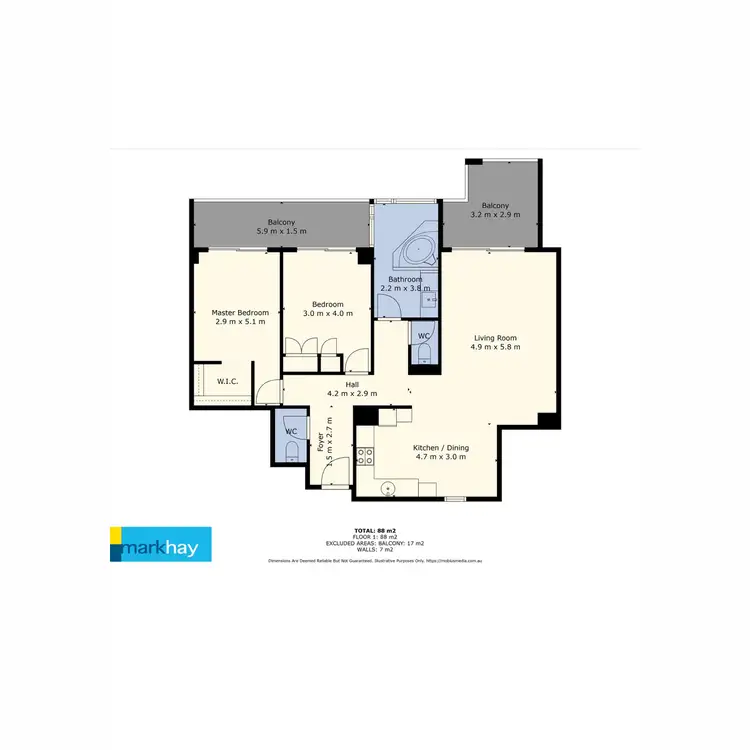 Floorplan of Homely apartment listing, 107/996 Hay Street, Perth WA 6000