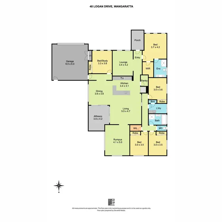 Floorplan of Homely house listing, 48 Logan Drive, Wangaratta VIC 3677
