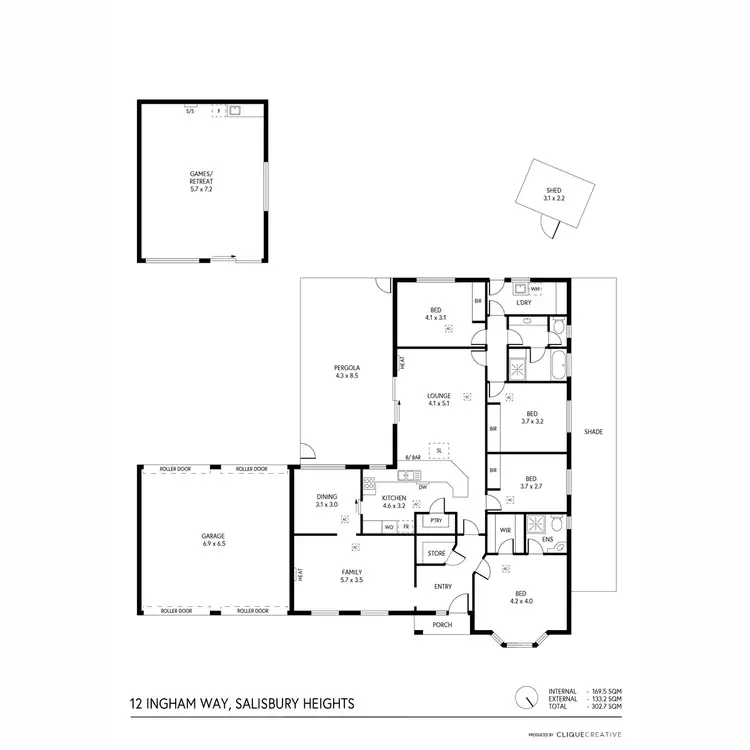 Floorplan of Homely house listing, 12 Ingham Way, Salisbury Heights SA 5109