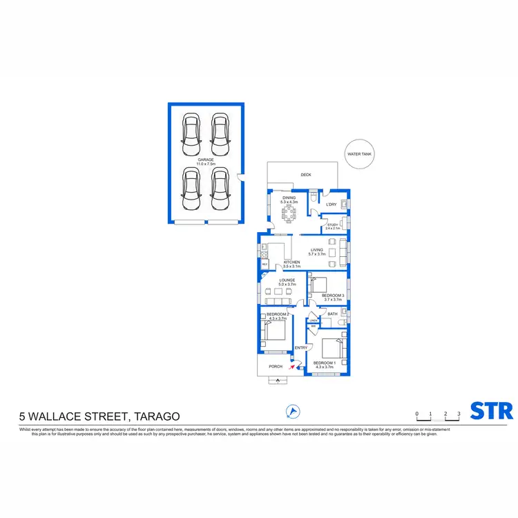 Floorplan of Homely rural property listing, 3-5 Wallace Street, Tarago NSW 2580