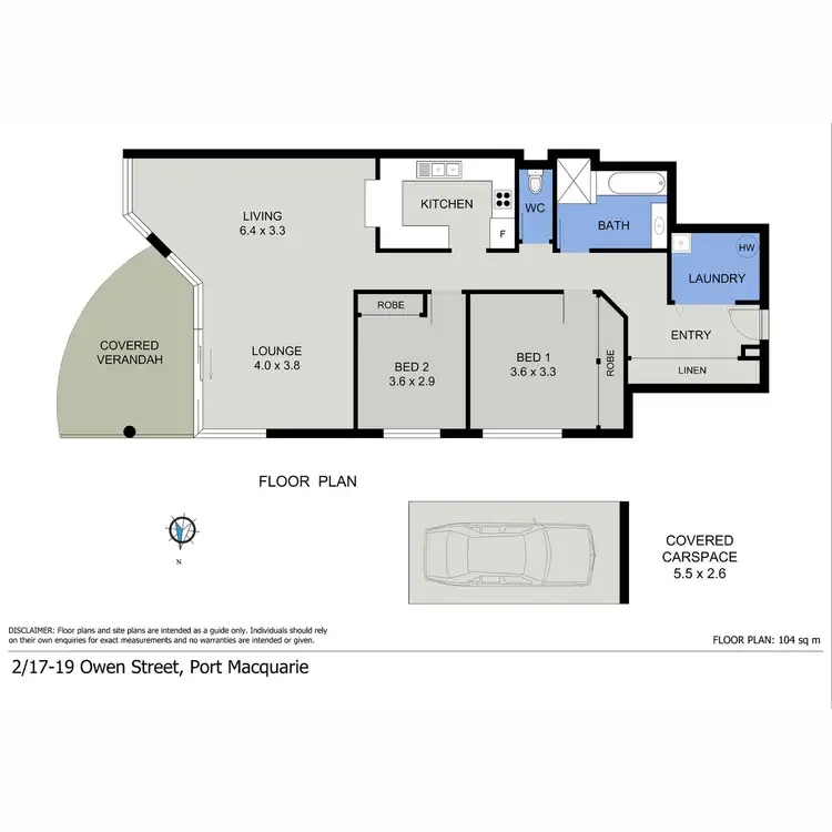 Floorplan of Homely unit listing, 2/17 Owen Street, Port Macquarie NSW 2444