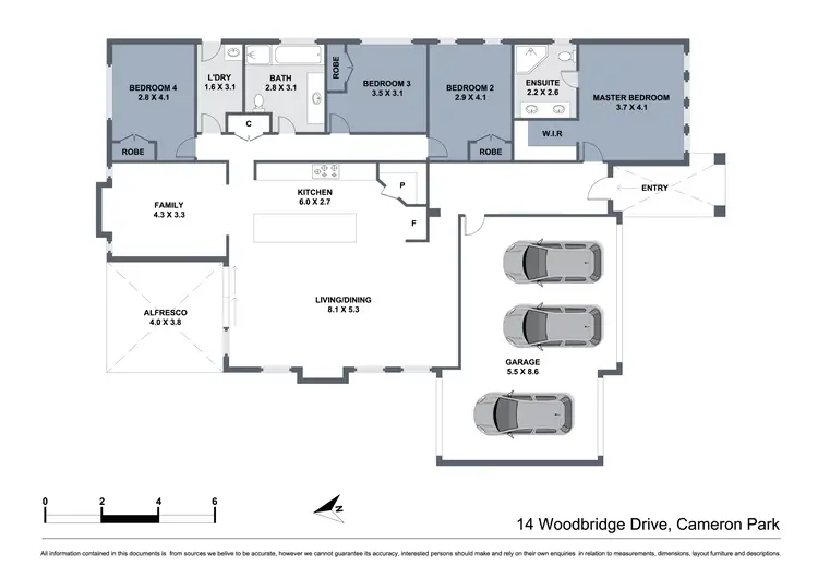 Floorplan of Homely house listing, 14 Woodbridge Drive, Cameron Park NSW 2285