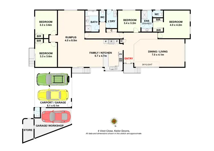Floorplan of Homely house listing, 4 Vinct Close, Keilor Downs VIC 3038