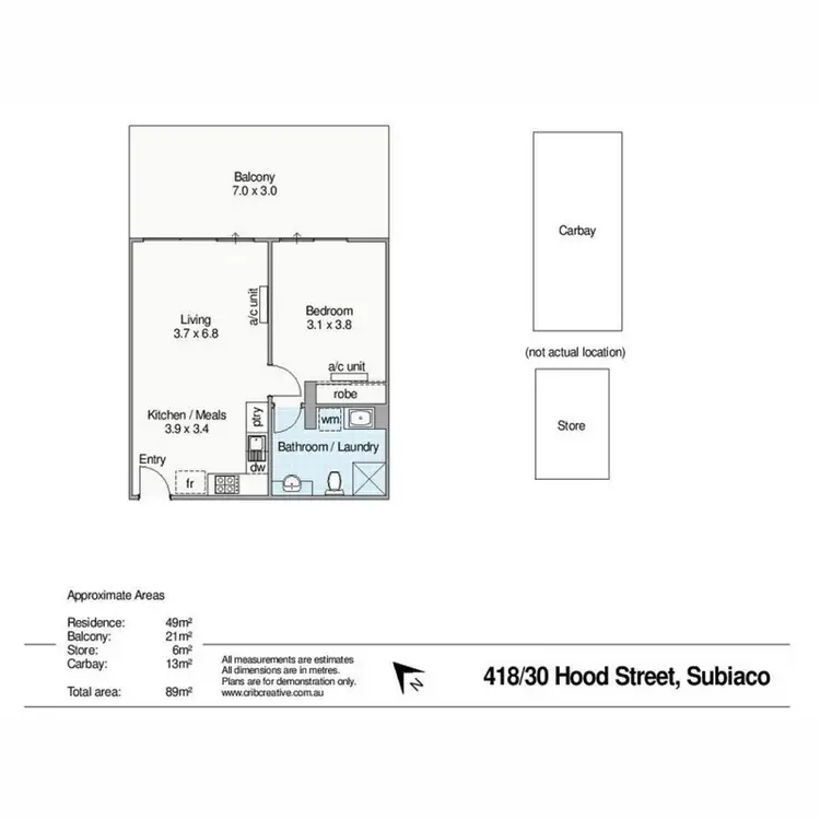 Floorplan of Homely apartment listing, 418/30 Hood Street, Subiaco WA 6008
