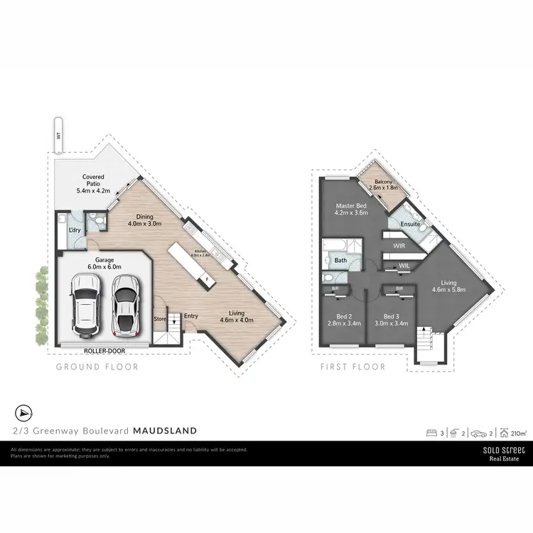 Floorplan of Homely semi-detached listing, 2/3 Greenway Boulevard, Maudsland QLD 4210
