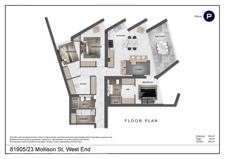Floorplan of Homely apartment listing, 81905/23 Mollison Street, West End QLD 4101