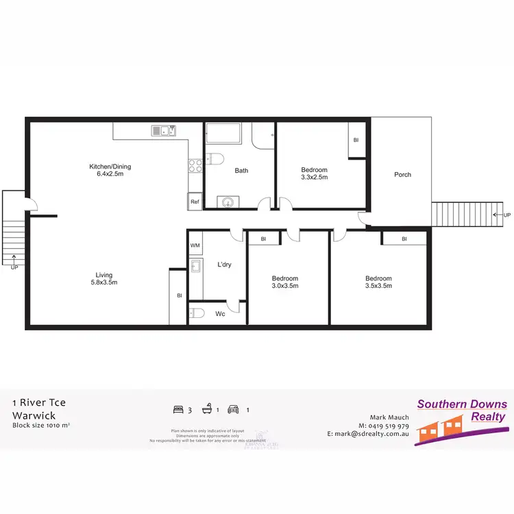Floorplan of Homely house listing, 1 River Terrace, Warwick QLD 4370