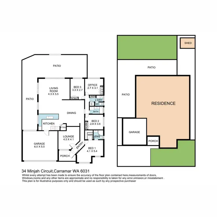 Floorplan of Homely house listing, 34 Minjah Circuit, Carramar WA 6031