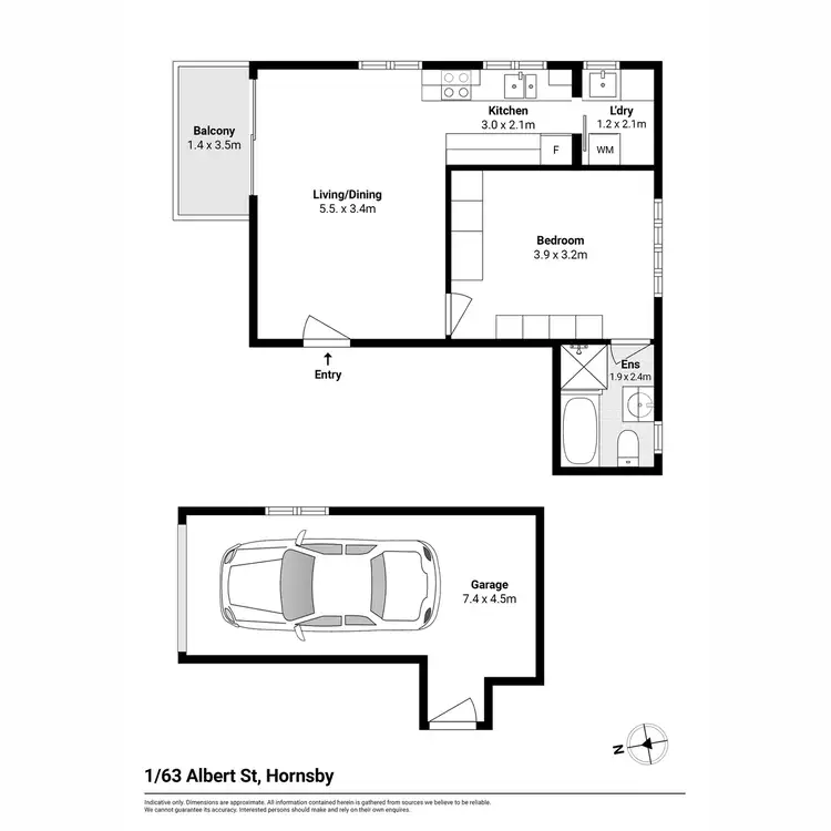 Floorplan of Homely apartment listing, 1/63 Albert Street, Hornsby NSW 2077