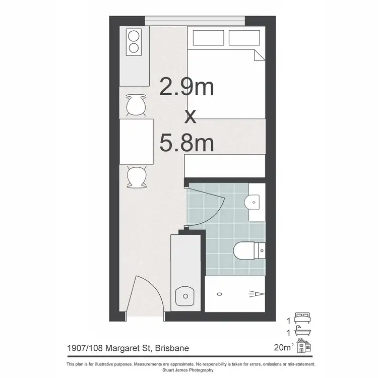 Floorplan of Homely apartment listing, 1907/108 Margaret Street, Brisbane City QLD 4000